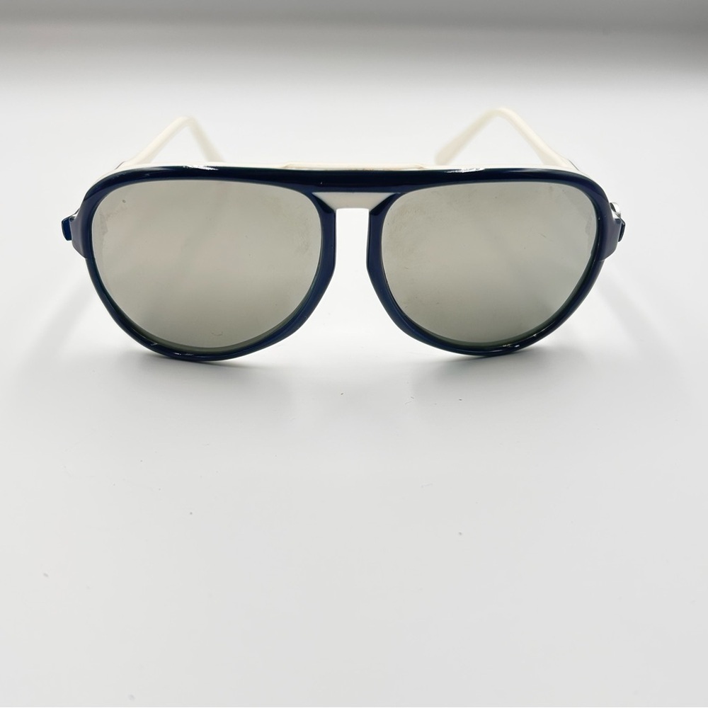 Vintage I Ski Sunglasses 70s Skybird Two Tone white Eyeglasses Japan SB8